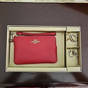 Coach Leather ZIP charm wallet